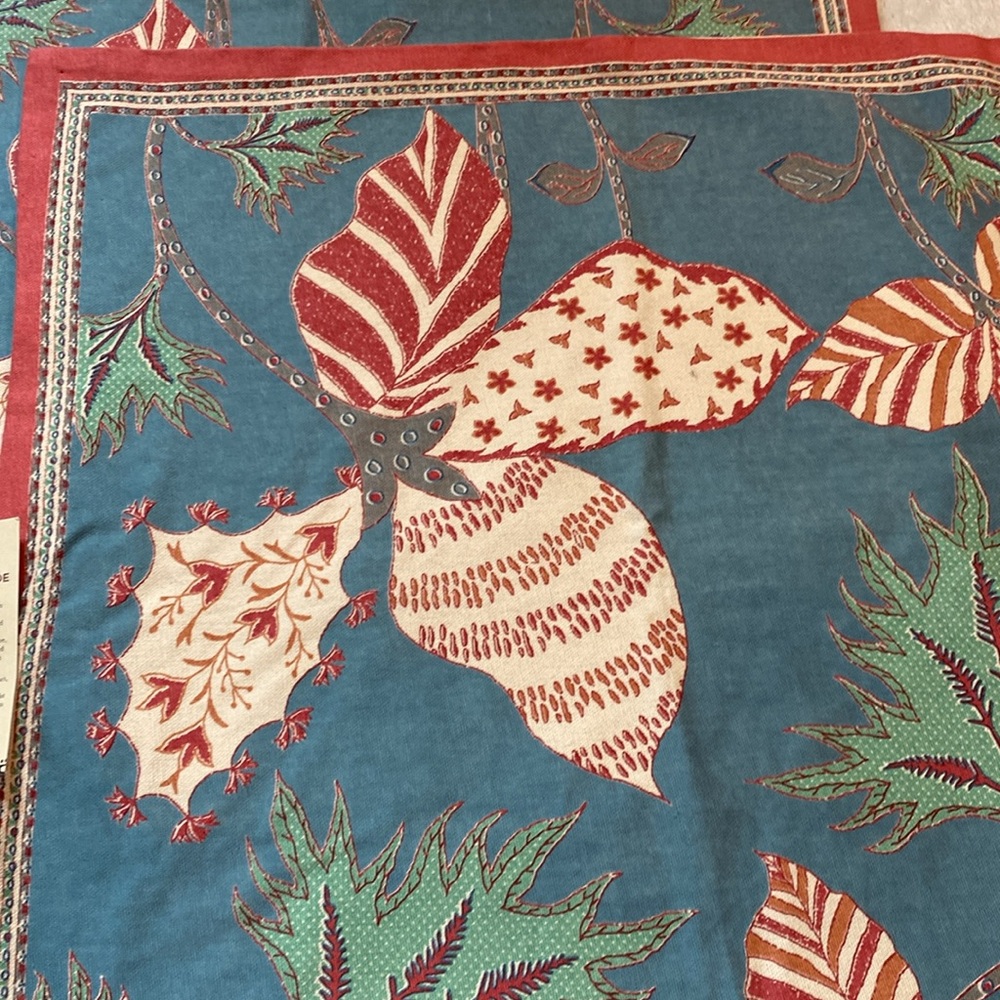 NWT Fabindia Blue Inaya cotton printed accent throw pillow covers SET OF TWO - Picture 5 of 12